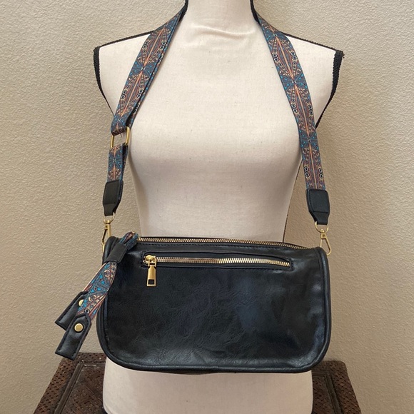 NWOT Faux Leather Crossbody - Picture 2 of 8